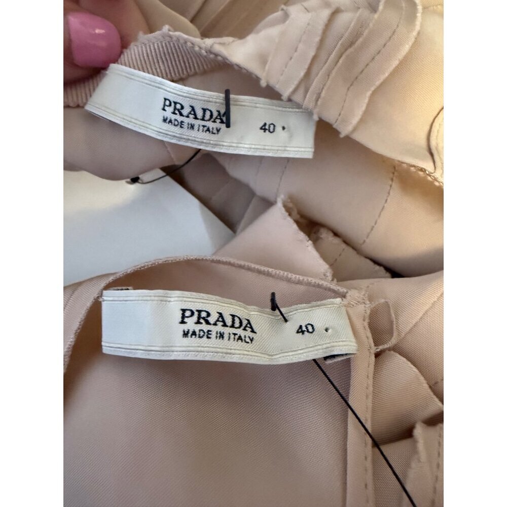 Prada Womens Opaline Satin 2 Piece Set Skirt Sleeveless Size 40 Made In Italy Bl - Picture 2 of 16